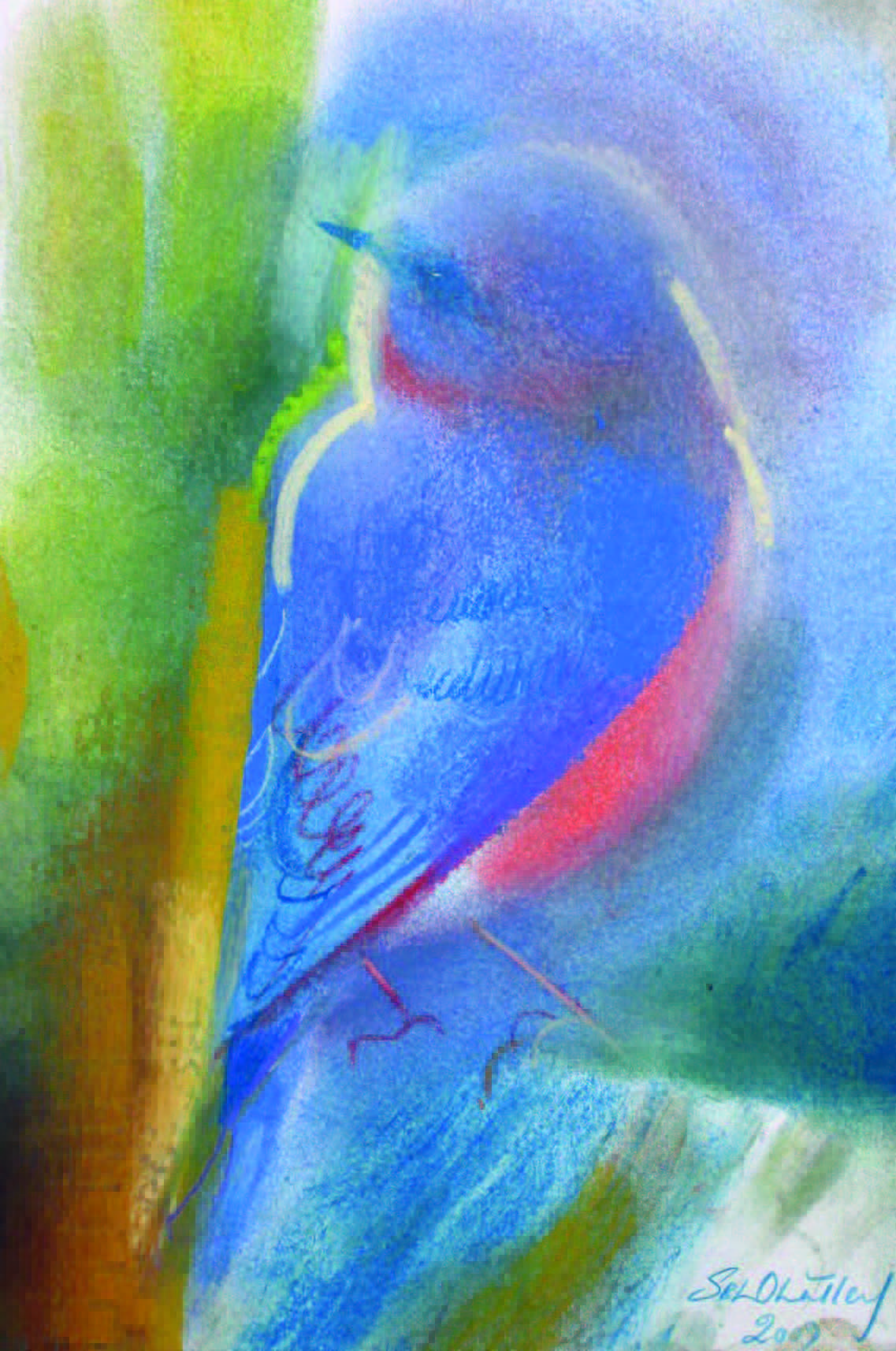 El pájaro azul de la esperanza, obra de Stephen B. Whatley