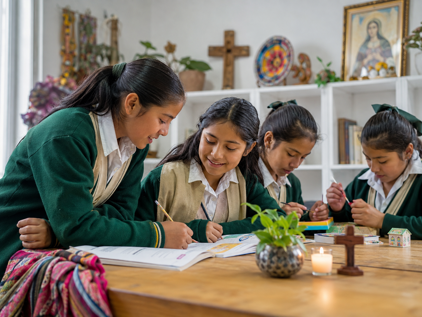 Estudiantes compartiendo una experiencia de aprendizaje y servicio
